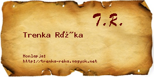 Trenka Réka névjegykártya